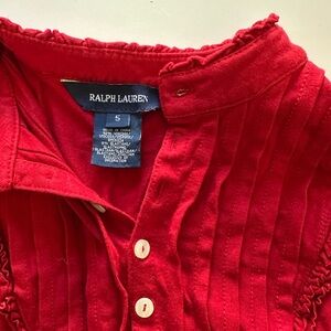 Ralph Lauren Red Button-Up Top